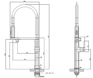 Смеситель для кухни Vincea VKF-119GM вороненая сталь купить в интернет-магазине сантехники Sanbest