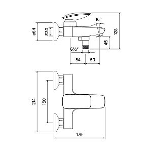 Смеситель для ванны Iddis Stone STOSB00i02WA купить в интернет-магазине сантехники Sanbest