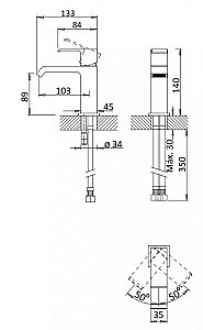 Смеситель для раковины Cezares PORTA-LS1-01-W0 хром купить в интернет-магазине сантехники Sanbest