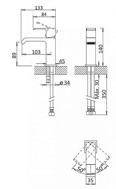 Смеситель для раковины Cezares PORTA-LS1-01-W0 хром купить в интернет-магазине сантехники Sanbest