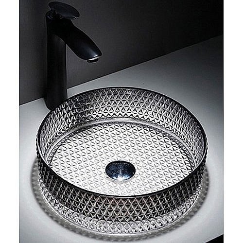 Раковина накладная CeramaLux NC 36 GL10 прозрачная купить в интернет-магазине Sanbest