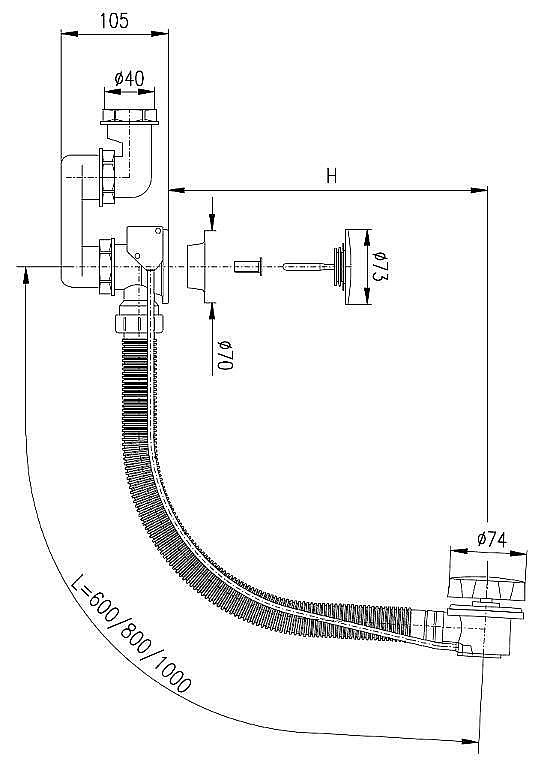 Слив-перелив для ванны Rav-Slezak MD0471/100N купить в интернет-магазине сантехники Sanbest