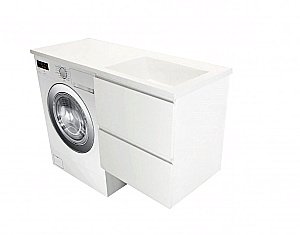 Тумба с раковиной подвесная Эстет Даллас 120 с 2 ящиками правая для ванной в интернет-магазине Sanbest