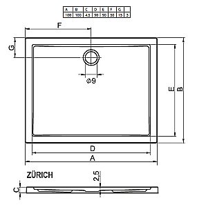 Душевой поддон Riho Zurich 260 100х100 D001012005 белый купить в интернет-магазине Sanbest