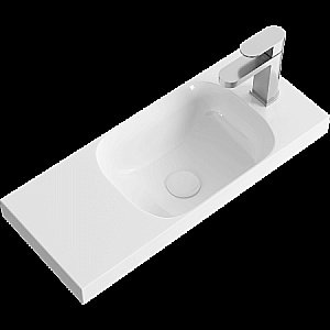 Тумба с раковиной Aqwella Alba 60 корпус дуб давос/фасад белый для ванной в интернет-магазине Sanbest