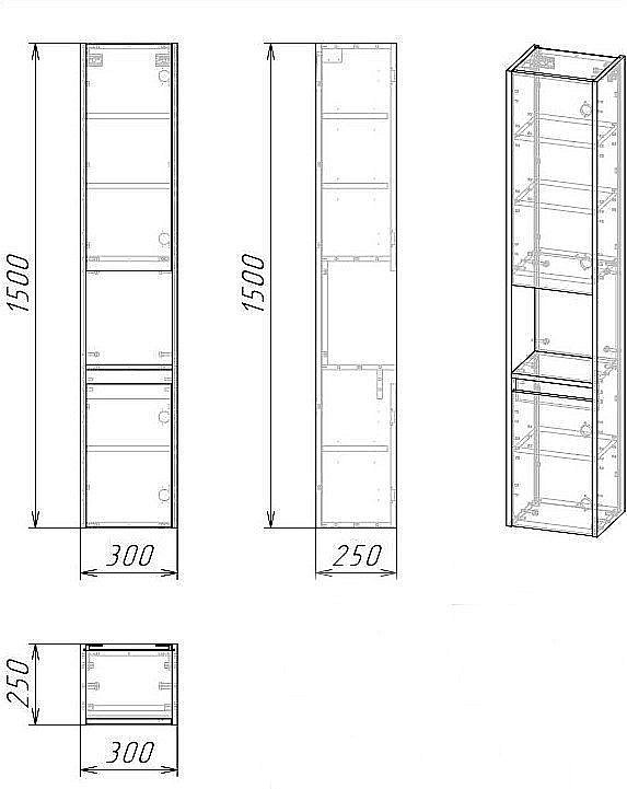 Пенал подвесной Grossman ТЕНЗА 30 Веллингтон для ванной в интернет-магазине сантехники Sanbest