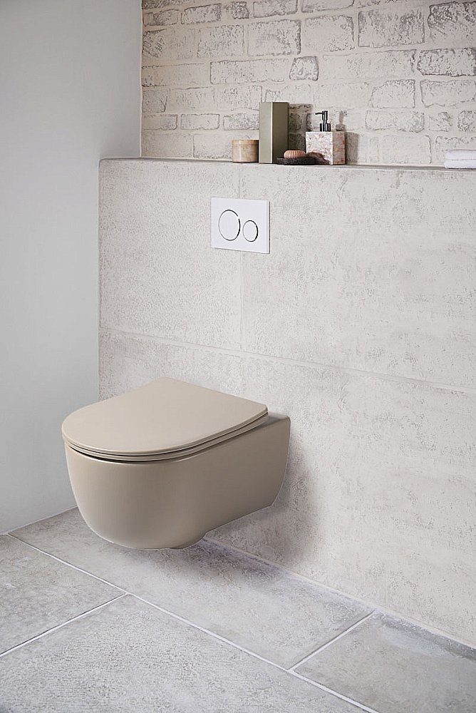 Унитаз Vincea Evo VT1-34SMC безободковый, с крышкой микролифт, капучино матовый купить в интернет-магазине Sanbest