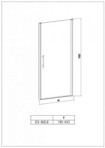 Душевая дверь Esbano ESDN80LDR 80 хром купить в интернет-магазине Sanbest