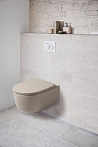 Унитаз Vincea Evo VT1-34SMC безободковый, с крышкой микролифт, капучино матовый купить в интернет-магазине Sanbest