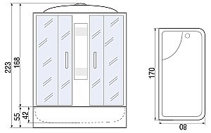 Душевой бокс River Nara 55 170x80 купить в интернет-магазине Sanbest