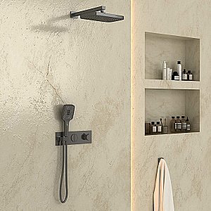 Душевая система Vincea VSFW-422T1GM вороненая сталь купить в интернет-магазине сантехники Sanbest