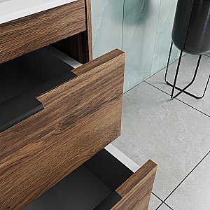 Тумба с раковиной Vincea Chiara 2D 60 VMC-2C2600CO/VCB-13600W тёмный дуб/раковина белая для ванной в интернет-магазине Sanbest