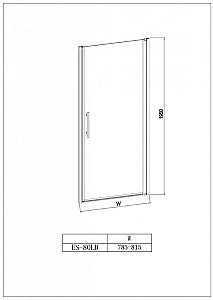 Душевая дверь Esbano 80 ESDN80LDR/L прозрачная/хром купить в интернет-магазине Sanbest