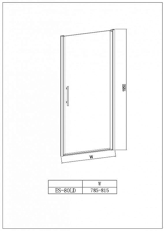 Душевая дверь Esbano 80 ESDN80LDR/L прозрачная/хром купить в интернет-магазине Sanbest