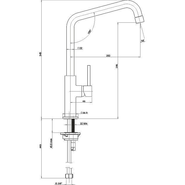 Смеситель для кухни PAINI Ixa IXA1572SKM нержавеющая сталь купить в интернет-магазине сантехники Sanbest