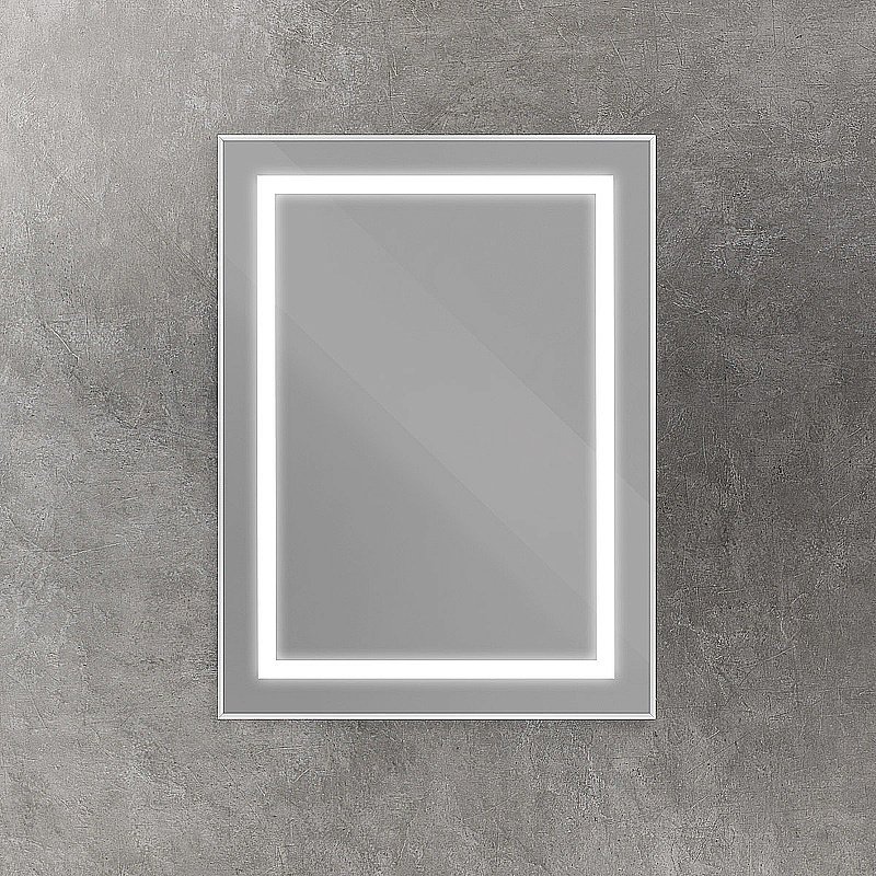 Зеркало BelBagno Kraft SPC-KRAFT-500-800-SENS-AL сатин в ванную от интернет-магазине сантехники Sanbest