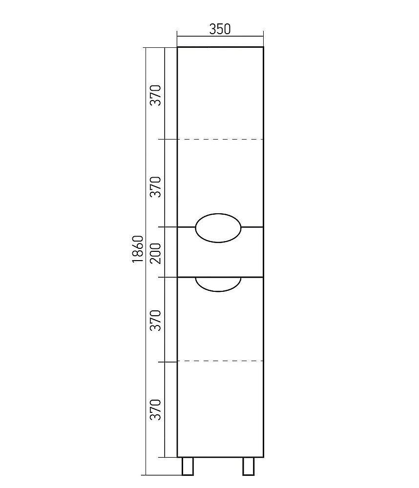 Пенал напольный MIXLINE КАССИОПЕЯ 518676 35 белый для ванной в интернет-магазине сантехники Sanbest