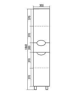 Пенал напольный MIXLINE КАССИОПЕЯ 518676 35 белый для ванной в интернет-магазине сантехники Sanbest