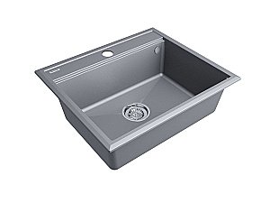 Кухонная мойка Paulmark STEPIA 60 + коландер ADVANCE PM115951-GRM+A375-BS серый металлик купить в интернет-магазине сантехники Sanbest