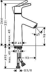 Смеситель для раковины Hansgrohe Talis S 100 72021000 купить в интернет-магазине сантехники Sanbest