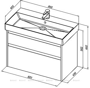 Тумба с раковиной Aquanet Nova Lite 249954 85 дуб рустикальный для ванной в интернет-магазине Sanbest