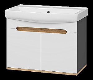 Тумба с раковиной Misty Сканди - 70 Э-Ска01070-011П белый/графит для ванной в интернет-магазине Sanbest