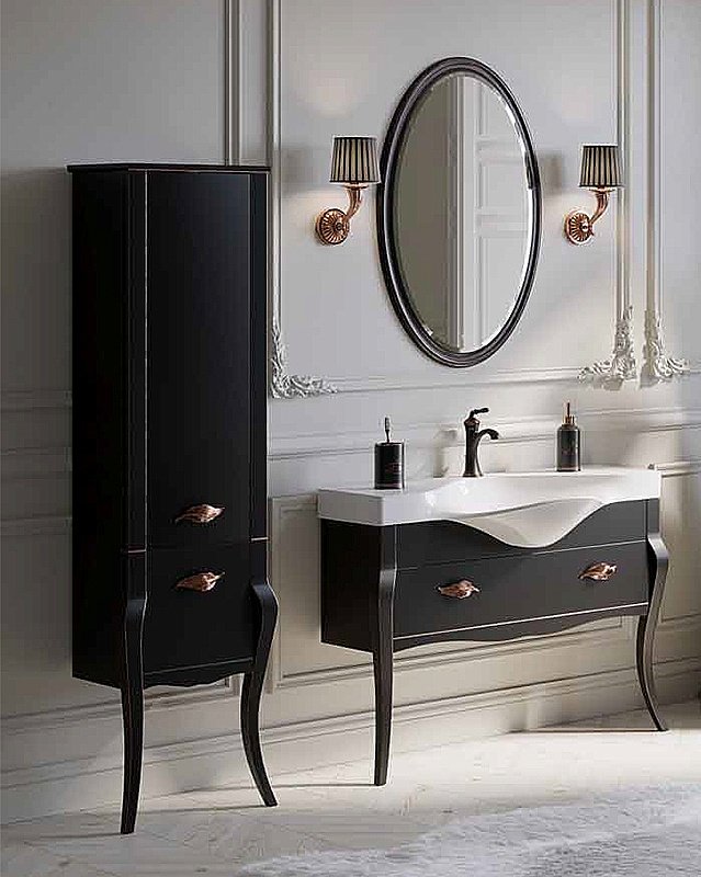 Пенал Aqwella Urban 45 BOR0548BLK черный для ванной в интернет-магазине сантехники Sanbest