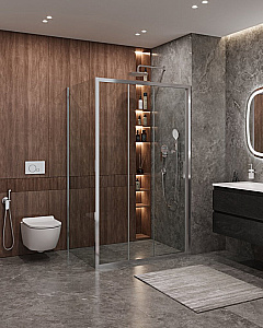 Душевой уголок Cezares MOLVENO 80х120 AHF-31-120/80-C-CR-IV стекло прозрачное/профиль хром купить в интернет-магазине Sanbest