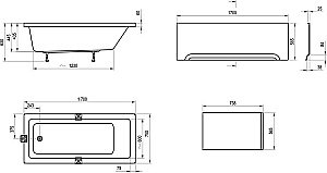 Ванна Ravak 10° CA71000000 170х75 купить в интернет-магазине Sanbest