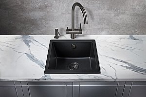 Мойка кухонная Milacio Leon 45 Cuarzo MC.77091 черная матовая купить в интернет-магазине сантехники Sanbest