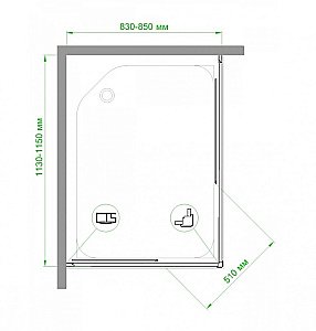 Душевой уголок Royal Bath RB11585HPD-T 85х115 прозрачный купить в интернет-магазине Sanbest