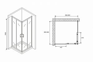 Душевой уголок Abber Schwarzer Diamant AG02090B5 90x90 купить в интернет-магазине Sanbest