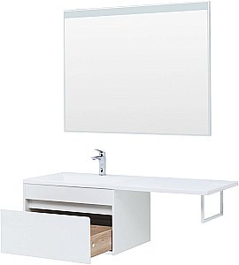 Тумба с раковиной Aquanet Токио 236917 130 белый для ванной в интернет-магазине Sanbest