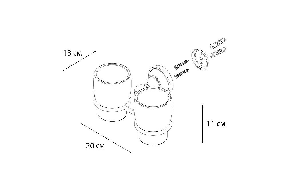 Держатель с двумя стаканами FIXSEN BOGEMA FX-78507 купить в интернет-магазине сантехники Sanbest