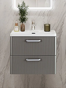 Тумба с раковиной BelBagno 50 DUE-500-2C-SO-SAT-P+BB-8076-3-50 сатин для ванной в интернет-магазине Sanbest