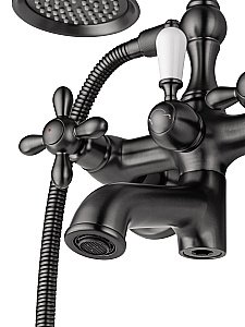 Смеситель для ванны с душем WONZON & WOGHAND RETRO, Темный графит (WW-88639020-BGM) купить в интернет-магазине сантехники Sanbest