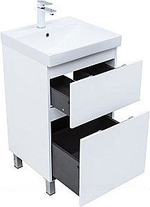 Тумба с раковиной Aquanet Алвита new 50 344131+333265 белая матовая для ванной в интернет-магазине Sanbest