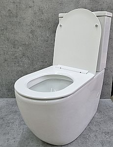 Унитаз напольный CeramaLux TR2176 белый, с бачком, с крышкой микролифт, слив торнадо купить в интернет-магазине Sanbest