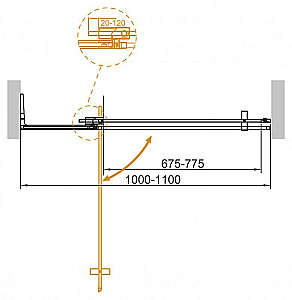 Душевая дверь Cezares SLIDER 100-110 B-1-100/110-BR-GM стекло бронзовое/профиль оружейная сталь купить в интернет-магазине Sanbest