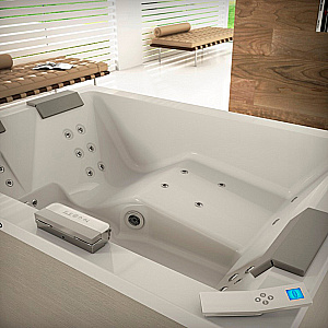 Гидромассажная ванна Jacuzzi Sharp Extra 200х150 SHA401E0A00 со смесителем, Rainbow+ Clean System, белая купить в интернет-магазине Sanbest
