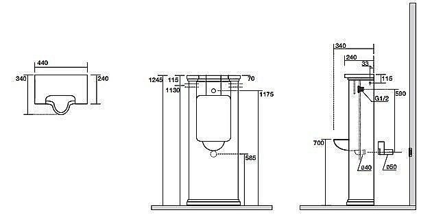 Писсуар напольный Kerasan Waldorf 41310 купить в интернет-магазине Sanbest