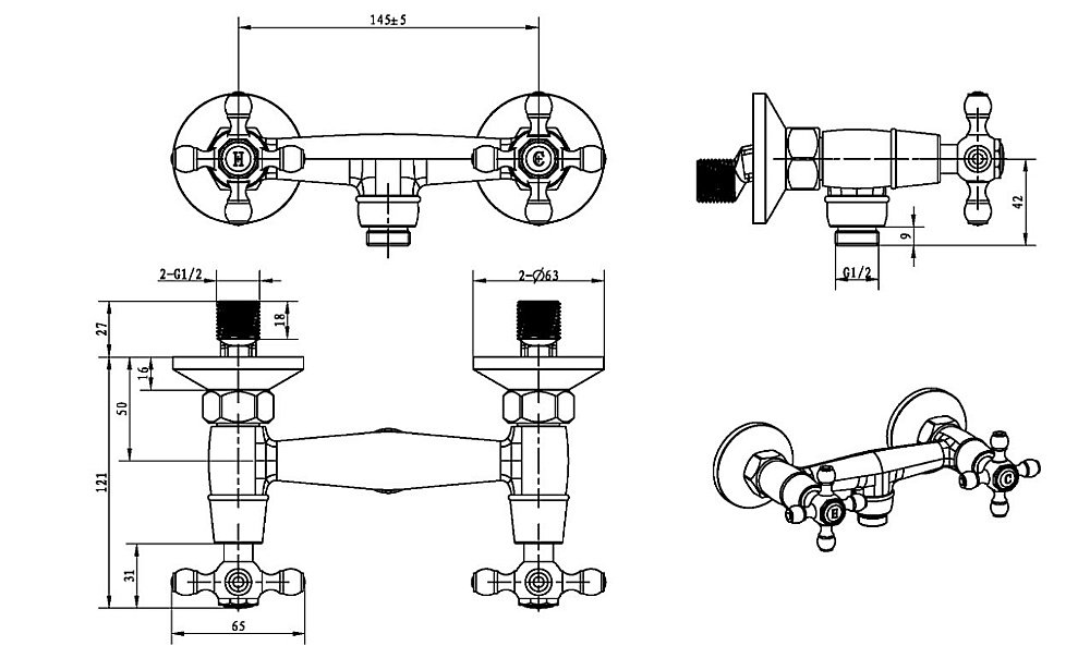 Смеситель для душа Boheme Flora 314-FL купить в интернет-магазине сантехники Sanbest