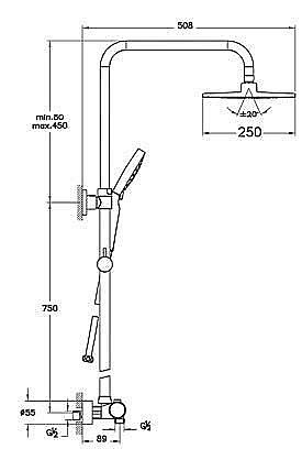 Душевая система Vitra AquaHeat Bliss RH3 A47201EXP купить в интернет-магазине сантехники Sanbest