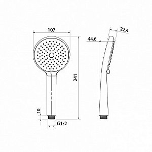 Душевая лейка Iddis Ray RAY3F0Wi18 белая купить в интернет-магазине сантехники Sanbest