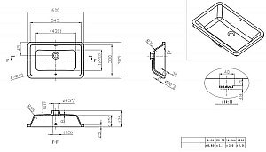 Раковина врезная Bravat 60 C22171W-ENG белая купить в интернет-магазине Sanbest