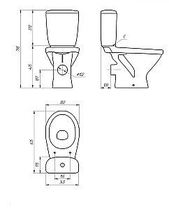 Унитаз Cersanit Trento 010/011 с бачком купить в интернет-магазине Sanbest