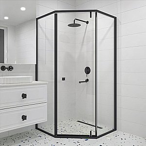 Душевой уголок RGW Hotel HO-088B 350608899-14 90x90 стекло прозрачное/профиль черный купить в интернет-магазине Sanbest