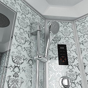 Душевая кабина Niagara Luxe 7744W 120х120 профиль серебро/стекло прозрачное купить в интернет-магазине Sanbest