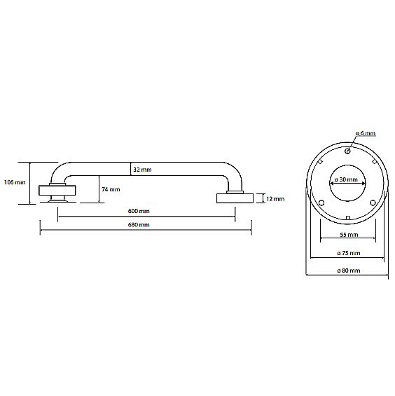 Поручень Bemeta Help 301100603 белый купить в интернет-магазине сантехники Sanbest