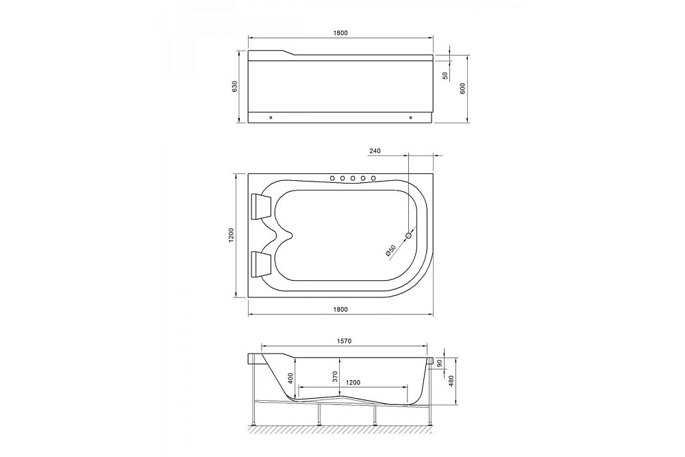 Гидромассажная ванна Royal Bath Norway De Luxe 180x120 купить в интернет-магазине Sanbest